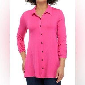 Kim Rogers Vibrant Pink Button-Down Shirt